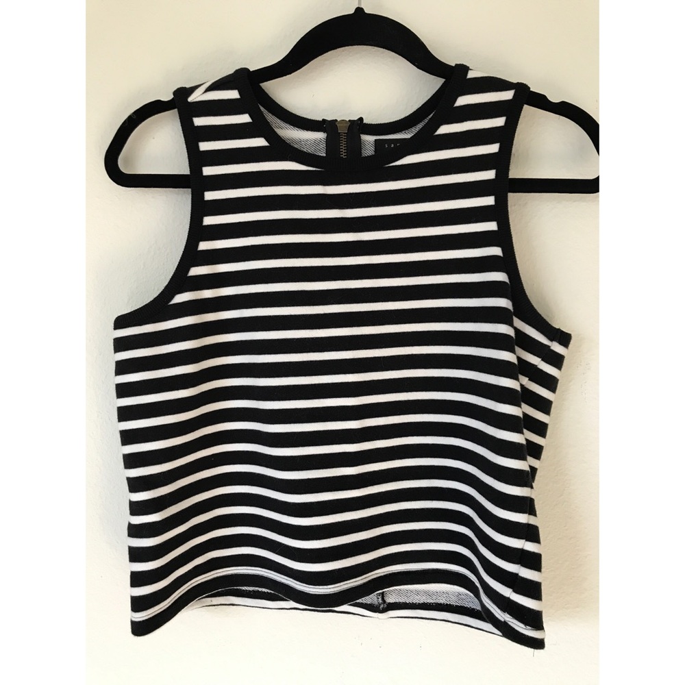 Striped knit crop top
